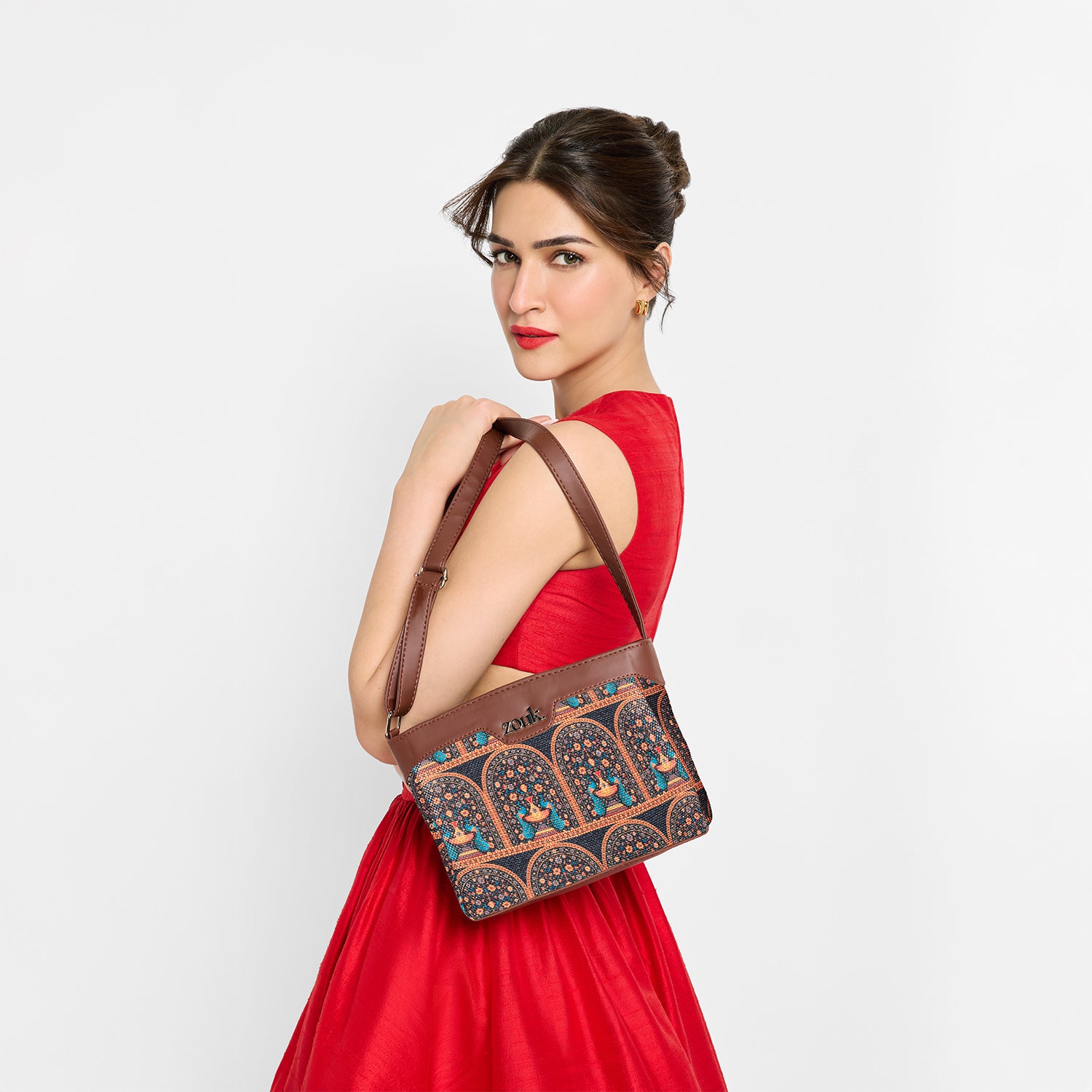 Royal Indian Peacock Motif Harmony Sling Bag