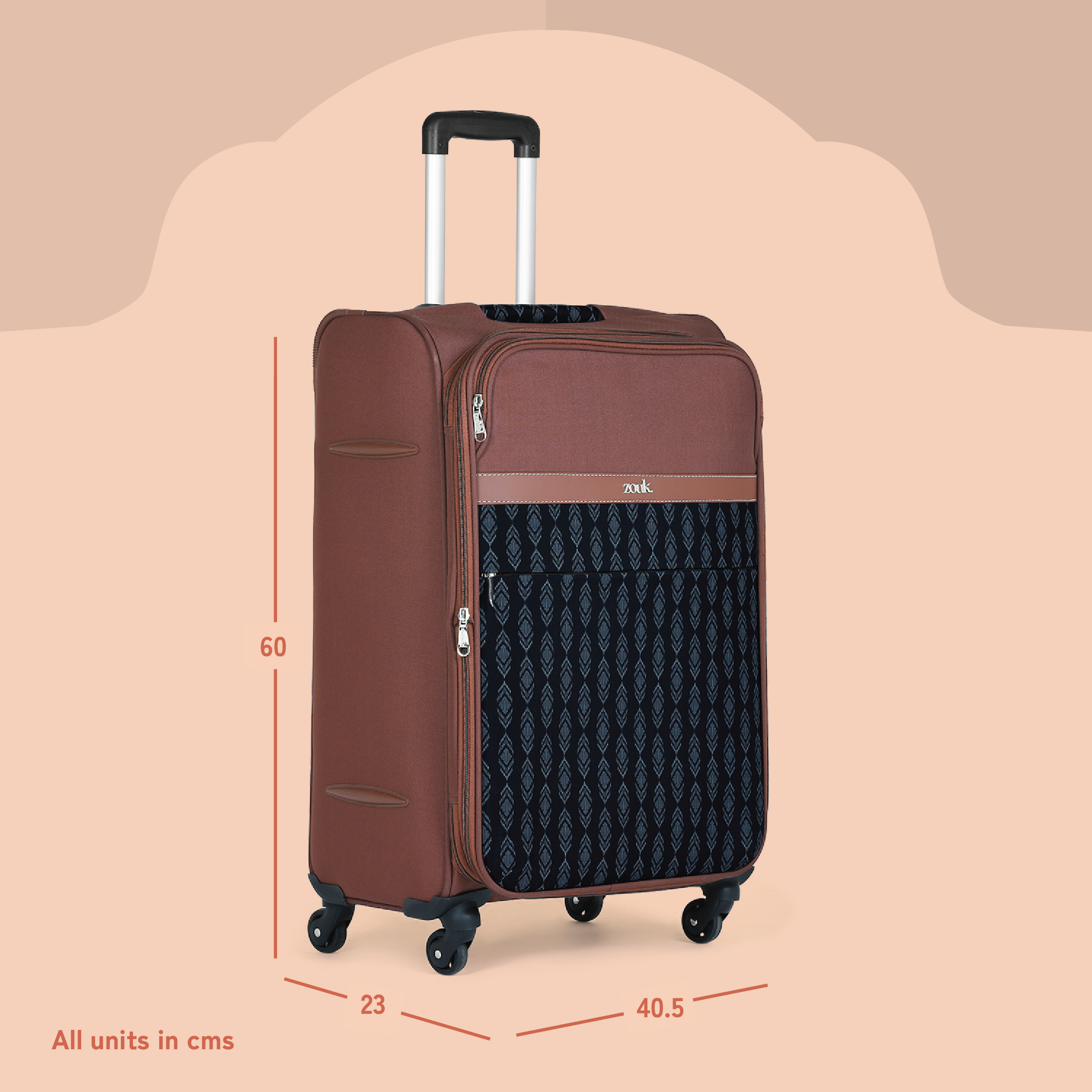 Hyderabad Ikat Avasa Trolley Bag (Medium)