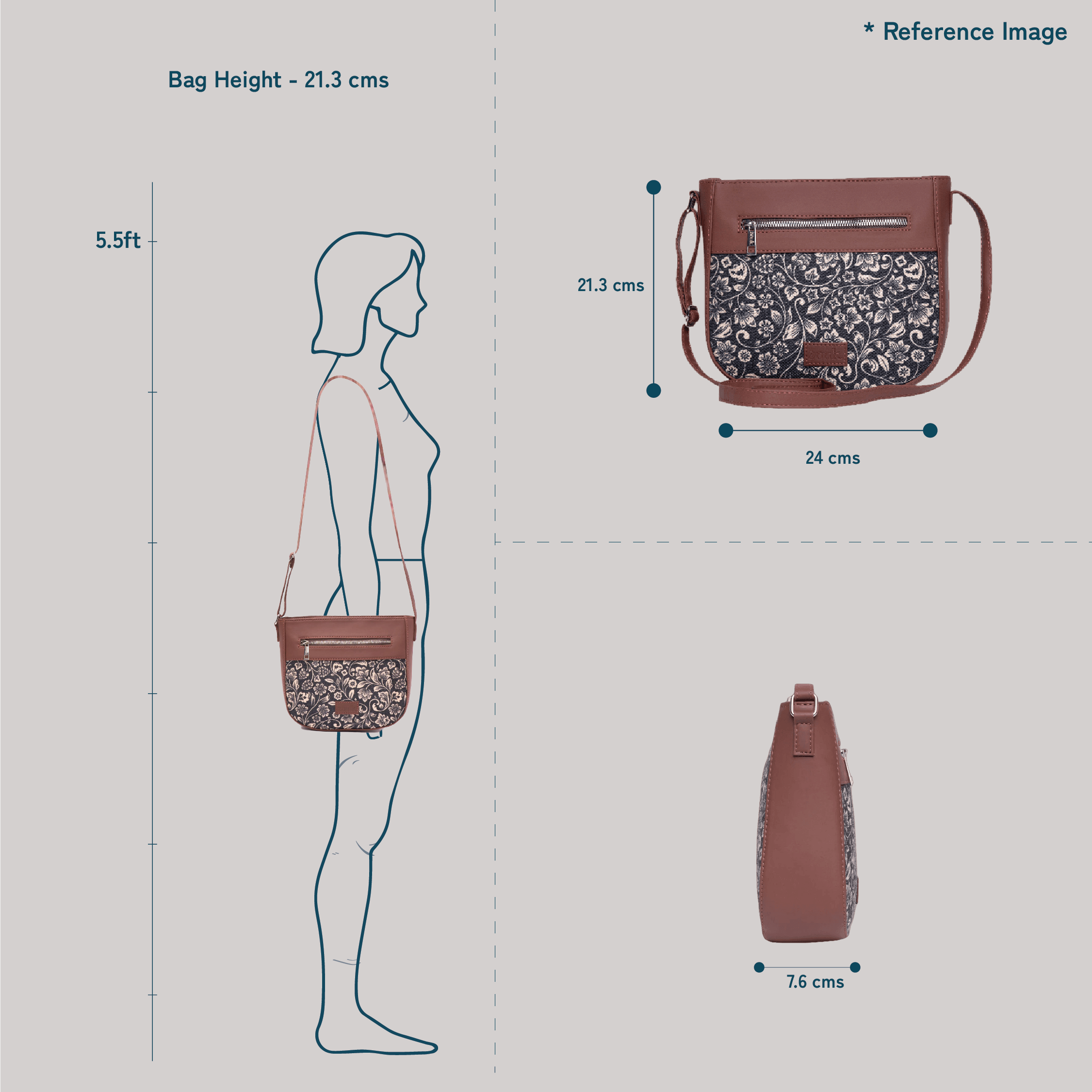 Ikat GreRed U-Shaped Sling Bag