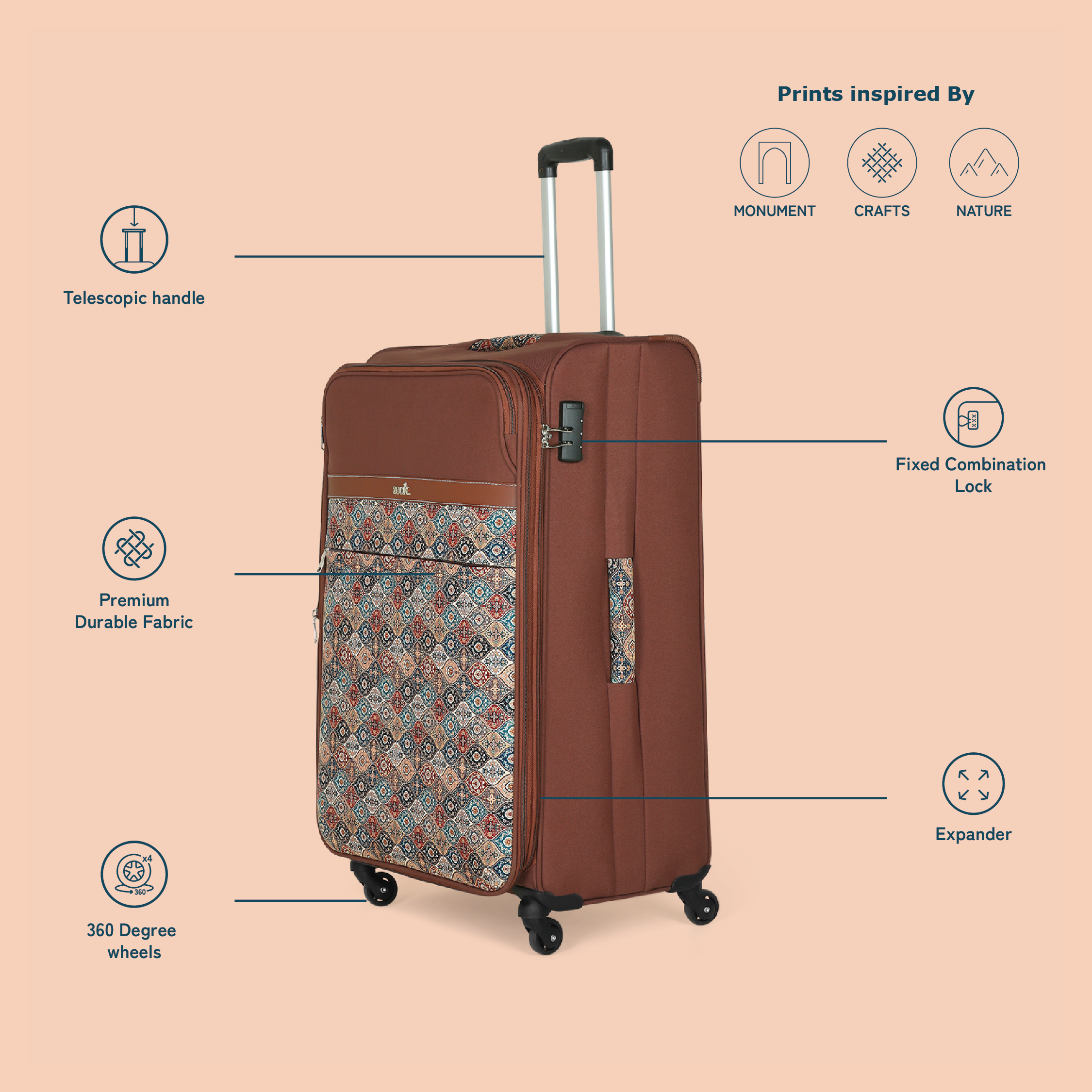 Jammu Kaleen Avasa Trolley Bag